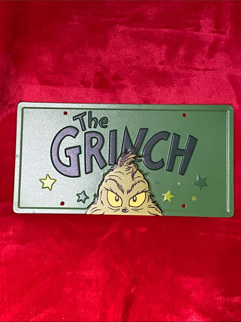 🍀3/$40🍀Green Grinch Metal HangDecorative Wall, door and license plate Holliday